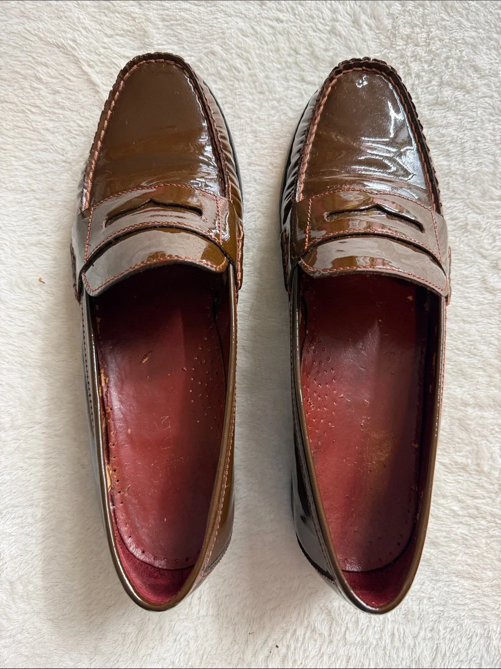 Cole Haan Alexa Penny Moc II Chestnut Patent Leather Loafers Women’s Size 8.5B